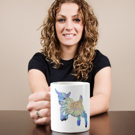 Caneca De Café Arte Colorida de Animal de Fazenda Cabrito Fofo