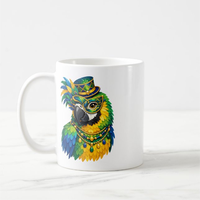 Caneca de Café Arte Colorida de Papagaio de Carnav (Esquerda)