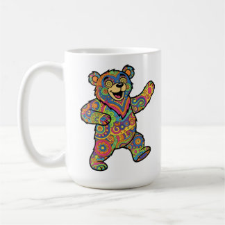 Caneca De Café Arte Colorida de Urso de Pelúcia Psicodélico