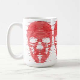 Caneca De Café Arte com Falha no Crânio Vermelho