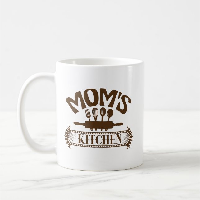 Caneca De Café Arte com palavras da cozinha da Mamãe Fofa (Esquerda)