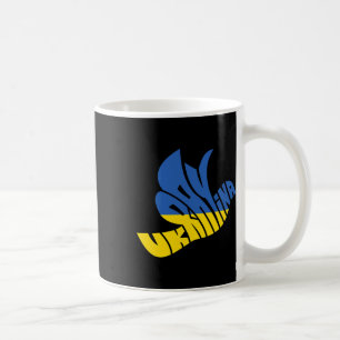 Caneca De Café Arte com Palavras da Pomba da Paz da Ucrânia - Org