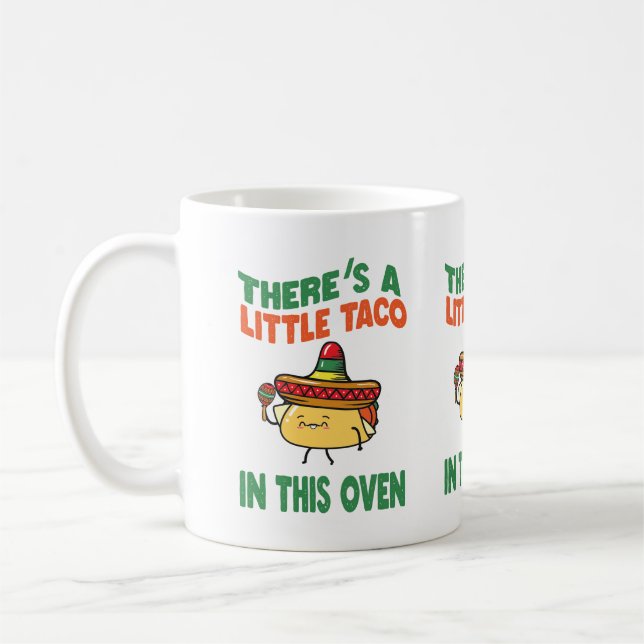 Caneca De Café Arte com palavras de taco de bebê engraçado  (Esquerda)