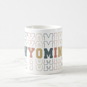 Caneca De Café Arte com Palavras Empilhadas de Wyoming