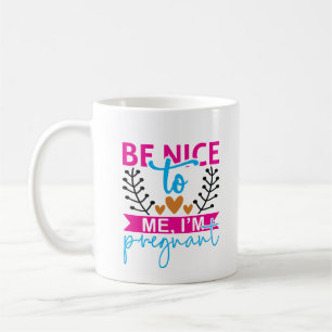 Caneca De Café Arte com palavras para anúncio de gravidez fofa