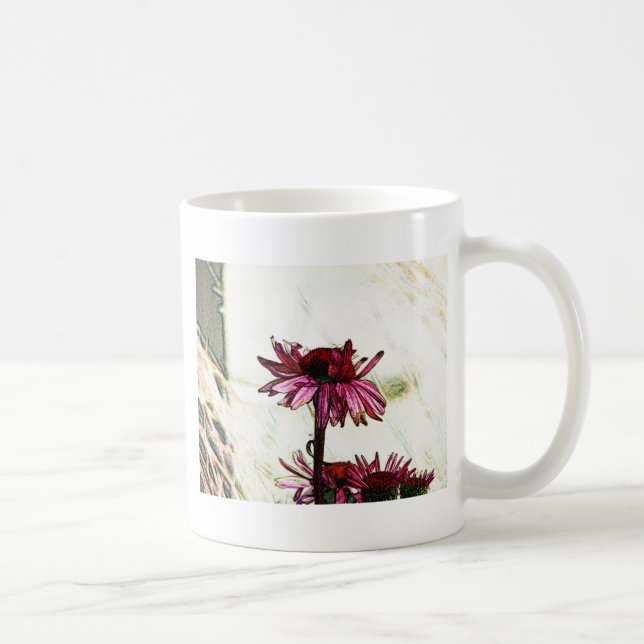 Caneca De Café Arte Coneflower (Direita)
