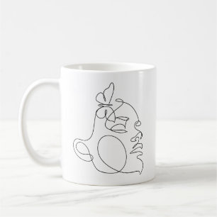 Caneca De Café Arte da Linha do Rosto da Mulher