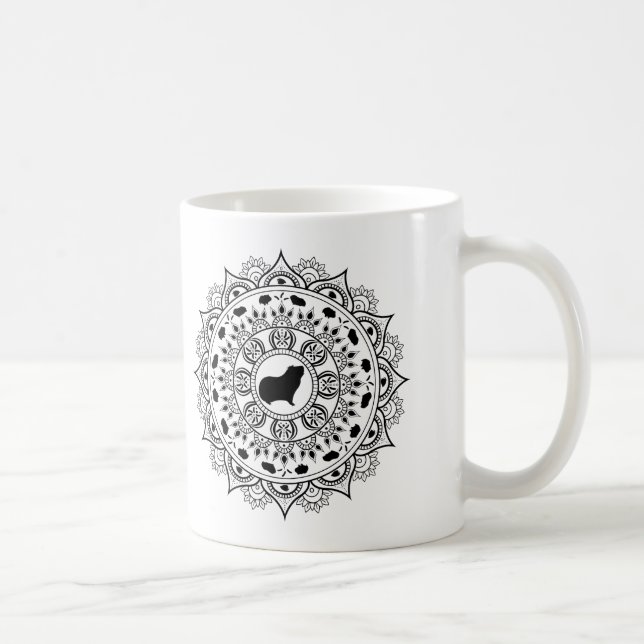Caneca De Café Arte da mandala da cobaia (Direita)