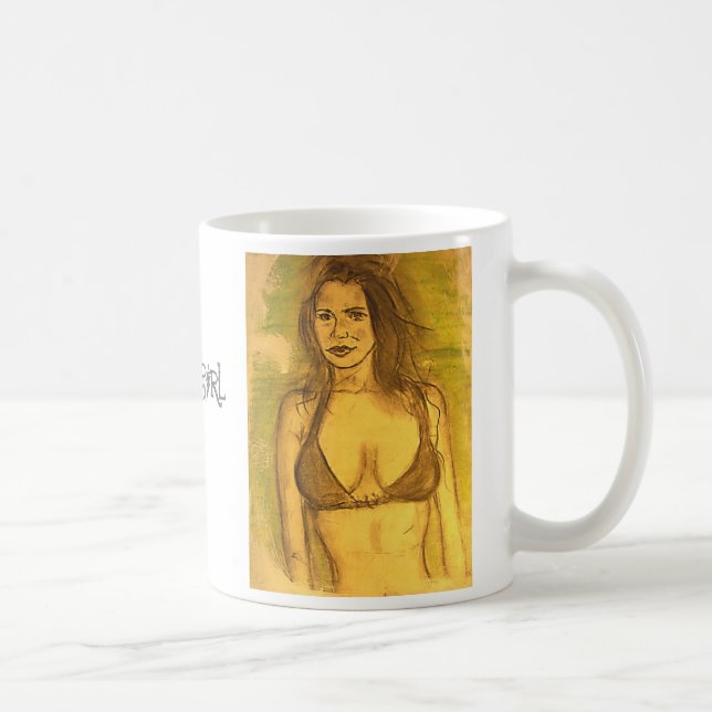 Caneca De Café arte da menina bikini (Direita)