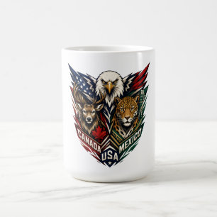 Caneca De Café Arte da Natureza Águia Jaguar Veado