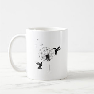 Caneca De Café Arte da Natureza com Beija-Flor e Flor de Dente-de
