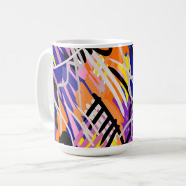 Caneca De Café Arte de Abstrato a Negrito e Expressiva