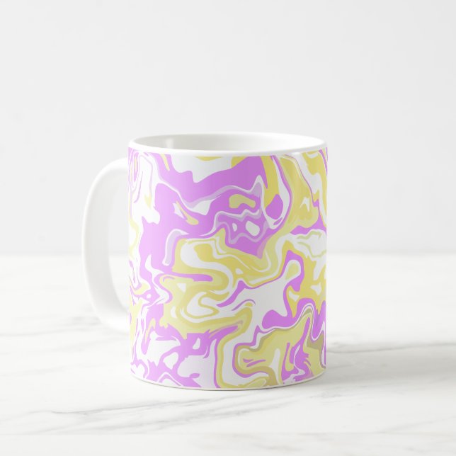 Caneca De Café Arte de abstrato com Cores de Pastel (Frente Esquerda)