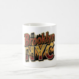 Caneca De Café Arte de Adesivo Ponte Vintage Brooklyn Nova York