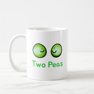 Caneca De Café Arte De Amizade Bonita Com Dois Ervilhas
