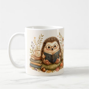 Caneca De Café Arte de Aquarela doouriço-leitor