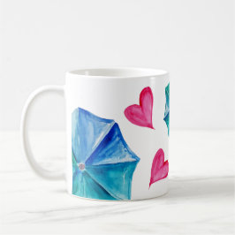 Caneca De Café Arte de Aquarela Personalizada