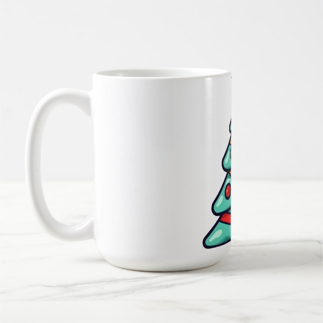 Caneca De Café Arte de Árvore de Natal decorável (Esquerda)
