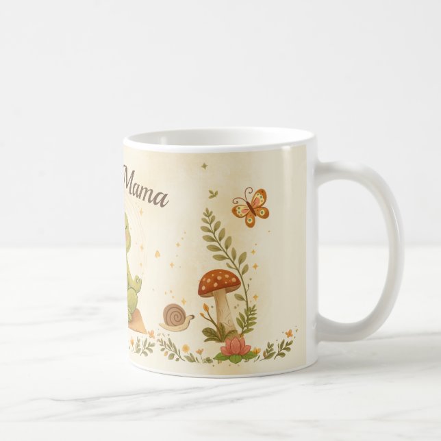 Caneca De Café Arte de Atenção Plena Sapo Fofo Respira Mamãe (Direita)