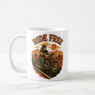 Caneca De Café Arte De Aventura De Motocicleta De Carro Livre