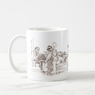 Caneca De Café Arte de banda de jazz