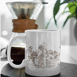 Caneca De Café Arte de banda de jazz