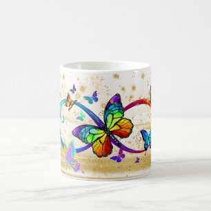 Caneca De Café Arte de Borboleta Colorida com Asa Vibrante na nat