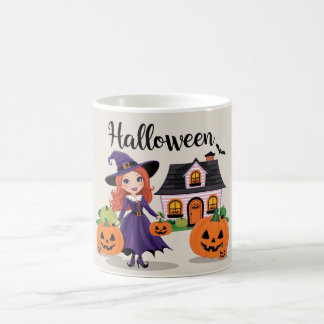 Caneca De Café Arte de Bruxas Whimsical para Celebrações Spooky