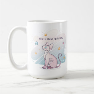 Caneca De Café Arte de Cabeça Viva do Gato Esfinge do Zodíaco de