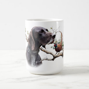 Caneca De Café Arte de Caça GSP – Precisão, Paixão e Faisão