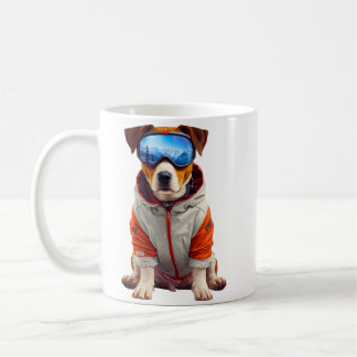 Caneca De Café Arte de Cachorro de Esqui Jack Russell Terrier – C