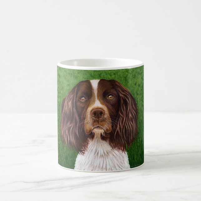 Caneca De Café Arte de Cachorro Espanhol Inglês - Major (Centro)