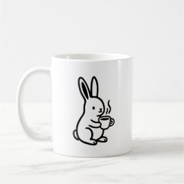 Caneca De Café Arte de café do coelho sentado simples