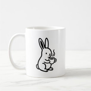 Caneca De Café Arte de café do coelho sentado simples