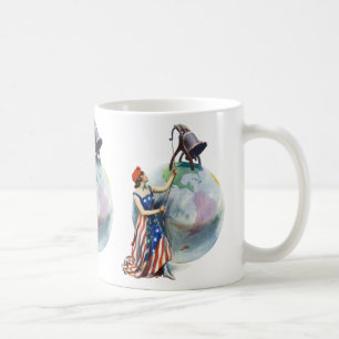Caneca De Café Arte de capa de revista patriótica vintage da Lady