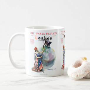Caneca De Café Arte de capa de revista patriótica vintage da Lady