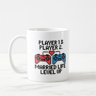 Caneca De Café Arte de Casamento de Gamer Pixel