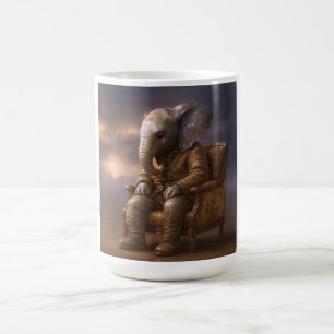 Caneca De Café Arte de Cavalheiro Elefante Pensativo