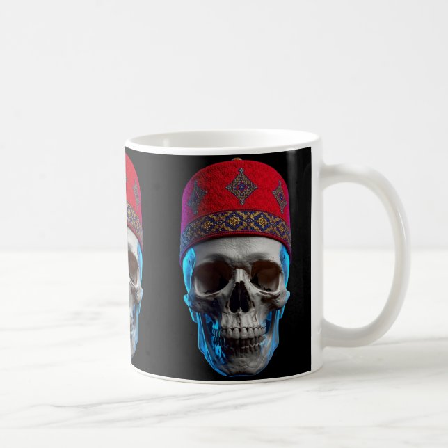 Caneca De Café Arte de Caveira Marroquina (Direita)