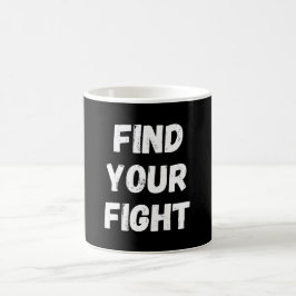 Caneca De Café Arte de Citação Motivacional Encontre Sua Luta