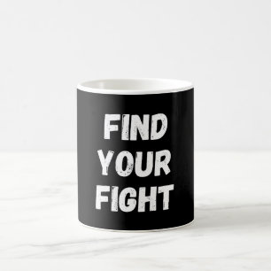 Caneca De Café Arte de Citação Motivacional Encontre Sua Luta