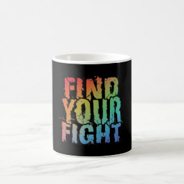 Caneca De Café Arte de Citação Motivacional Encontre Sua Luta