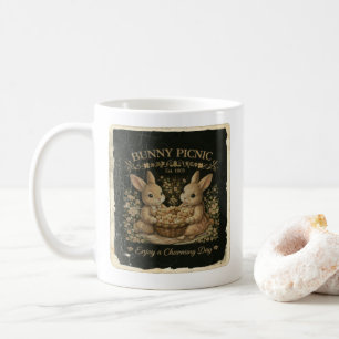 Caneca De Café Arte de Coelhinho Fofo em Piquenique
