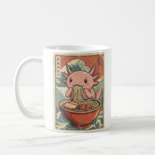 Caneca De Café Arte de comida japonesa Ramen Axolotl retrô Kawaii