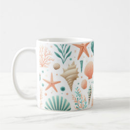 Caneca De Café Arte de Conchas Costeiras