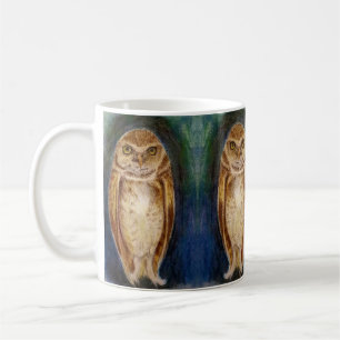 Caneca De Café Arte De Coruja Dramática, Trendy, Chic, Moderna