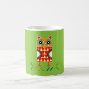 Caneca De Café Arte de Coruja Nórdica - Arte Folclórica do Amor