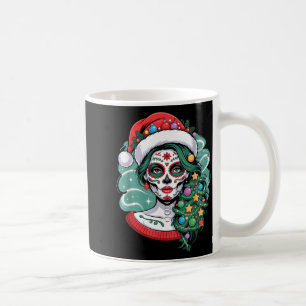 Caneca De Café Arte de Crânio de Açúcar de Natal Mulher Chapéu de