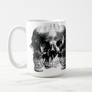 Caneca De Café Arte de Crânio Gótico Sombrio