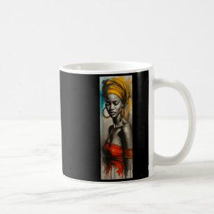 Caneca De Café arte de croqui de turbante de mulher africana mela